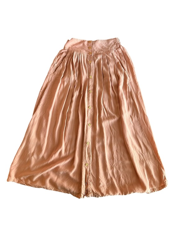 morgan square Dresses & Skirts - Boho Prairie Vintage Morgan Square Peach Button Front Maxi Skirt Cottagecore 90s